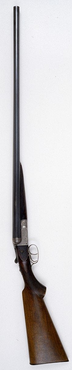 Twelve-gauge, double-barrel, engraved shotgun made to order for Annie Oakley. A. Francotte, Maker and Patentee, Liege Belgium, 1895. Gift of Frederick J. Bolton. 1.69.68