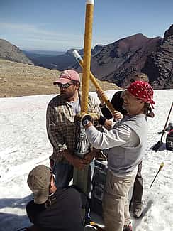 Taking core samples from frozen ground. Photo courtesy Dr. Craig Lee, one of this year's Camp Monaco Prize-winners.