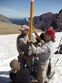 Taking core samples from frozen ground. Photo courtesy Dr. Craig Lee, one of this year's Camp Monaco Prize-winners.