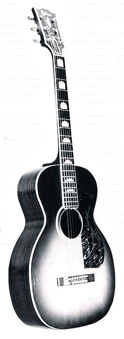Whitley referred to this guitar - a Gibson Ray Whitley mini SJ-200 made in 1940 - as his "party guitar." Photo courtesy The Shrine to Music Museum, University of South Dakota, Vermillion.