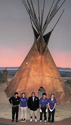 St. Labre school group in front of tepee