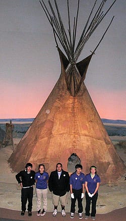 St. Labre school group in front of tepee
