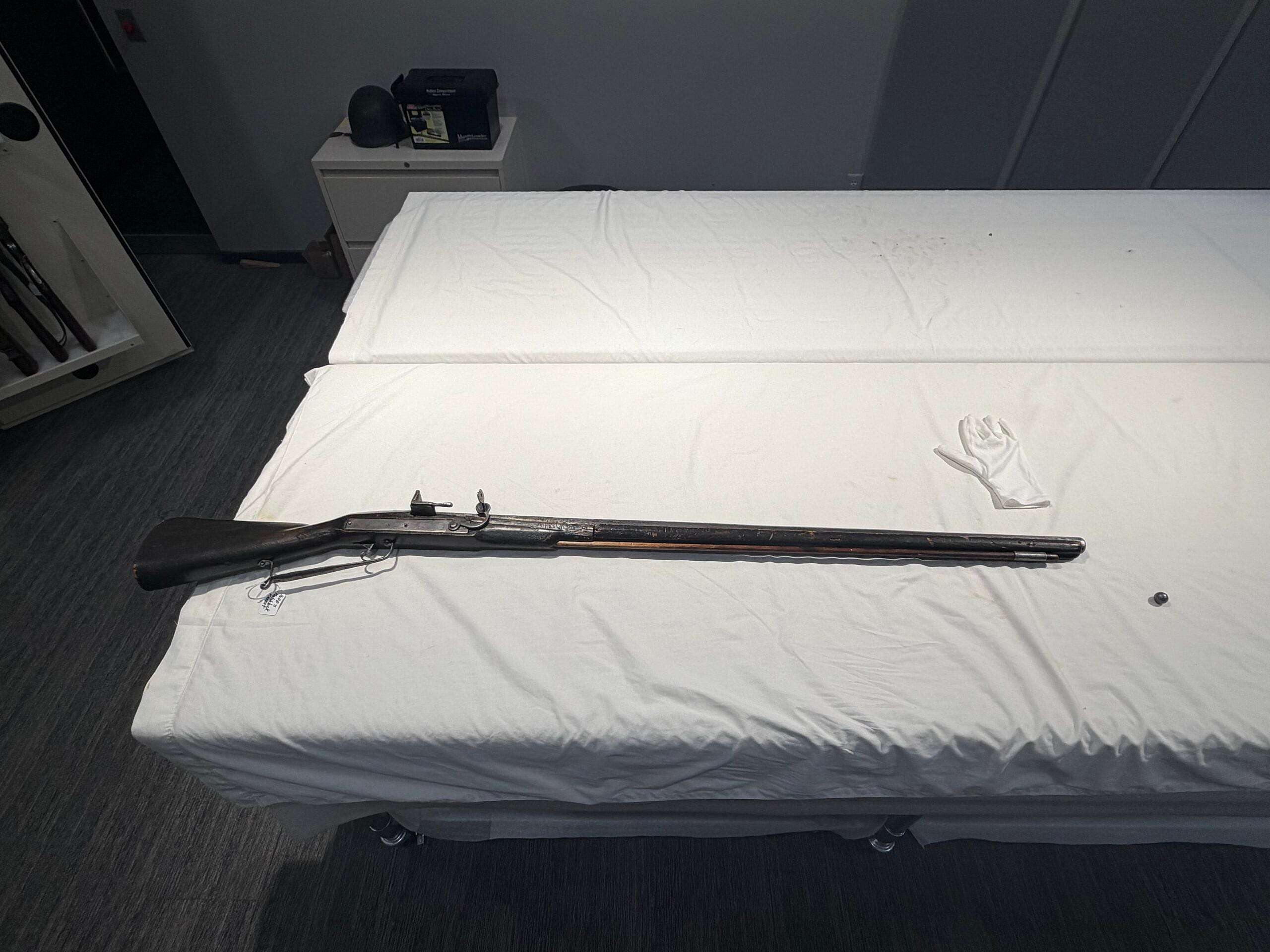 Wide Shot of the 16th century matchlock