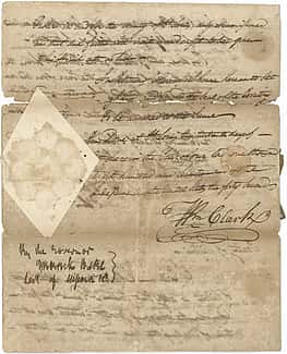 William Clark signature on letter. McCracken Research Library.