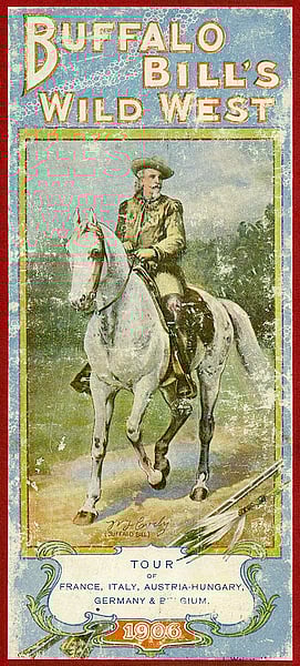1908 route book of Buffalo Bill's Wild West. MS6 William F. Cody Collection, McCracken Research Library. MS6.2021