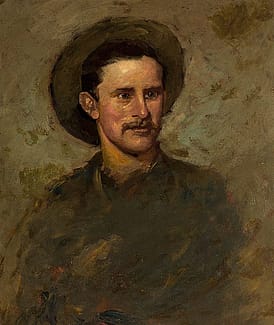 Alexander Phimister Proctor (1860–1950). Self portrait, 1882. Oil on paper. Buffalo Bill Center of the West, Cody, Wyoming, USA. Gift of A. Phimister Proctor Museum with special thanks to Sandy and Sally Church. 2.16.9. Photograph by William J. O'Connor.