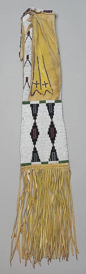 Pipe Bag. Tsistsistas (Cheyenne), Montana, ca. 1890. Tanned deer hide, pigment, seed beads. Adolf Spohr Collection, Gift of Larry Sheerin. NA.504.107