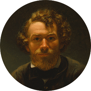 William Ranney (1813-1857), "Self-Portrait," c. 1856. Oil on academy board, 8.25 x 7 inches. Private Collection.