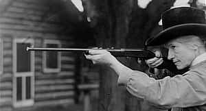 Annie Oakley on Long Island, New York, 1922. Gift of Dorothy Stone Collins. MS 6 William F. Cody Collection, McCracken Research Library. P.6.415 (detail)