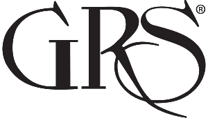 GRS logo, black letters