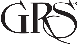 GRS logo, black letters