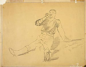 Treasures blog 090: Sketch of bugler. 27.71.1