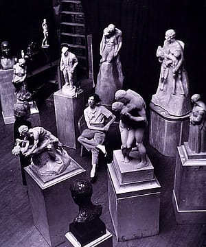 Gertrude Vanderbilt Whitney in her New York studio. Whitney is an instrumental figure in the Center's history