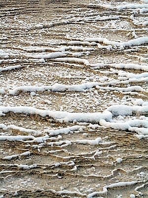 Winter in Yellowstone: snow in Mammoth terraces