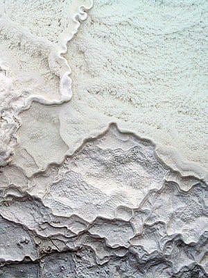 Winter in Yellowstone: white bacterial mat