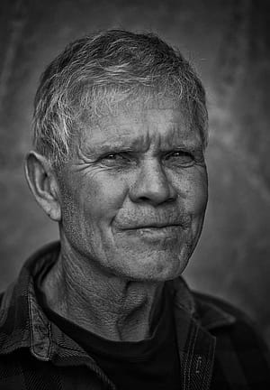 Rick Ridgeway. Black and white headshot photo by Jimmy Chin.
