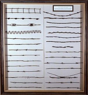 Barbed wire samples, ca. 1880 – 1920. Part of a collection of some sixty pieces. Gift of Nick Eggenhofer. 1.69.467.1