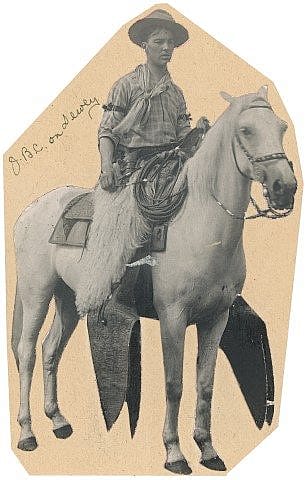 Jordan B. Cottle and his horse, Dewey.