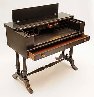 Nate Salsbury's traveling desk, mahogany, ca. 1898–1905. 1.69.1788