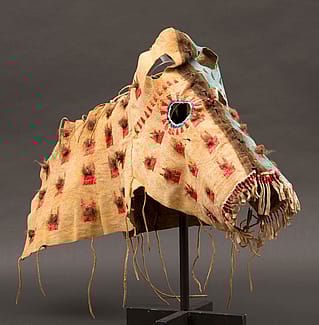Horse mask, ca. 1850. Northern Plains, Amoskapi Pikuni (Blackfeet) The Paul Dyck Plains Indian Buffalo Culture Collection, acquired through the generosity of the Dyck family and additional gifts of the Nielson Family and the Estate of Margaret S. Coe. NA.403.226