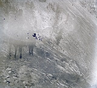 Trail across a steep mountain