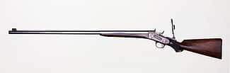 Remington Rolling Block Creedmoor Target Rifle rifle that belonged to George Armstrong Custer. .44 caliber. Gift of Olin Corporation, Winchester Arms Collection. 1988.8.735