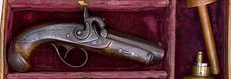 Cased percussion pistols, .47 caliber, ca. 1855. Gift of Olin Corporation, Winchester Arms Collection. 1988.8.237 (detail)