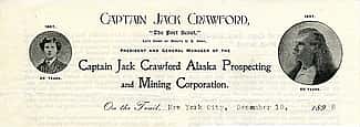 Portion of the letterhead of Crawford's Alaska Prospecting and Mining Corporation, December 15, 1898. MS 322 John Wallace Crawford Collection. MS322.03.09.06