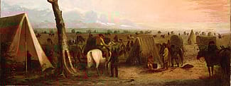 Alfred Jacob Miller (1810-1874). Our Camp, ca. 1846-1860. Oil on canvas, 26.375 x 36 inches. Gift of The Coe Foundation. 11.70 (detail)