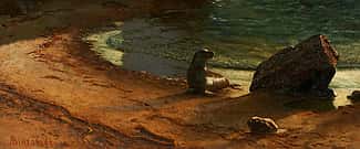 Albert Bierstadt, Point Lobos, California, 1875. Oil on canvas painting. Gilcreaase Museum, Tulsa, OK. 0126.2304 (detail)