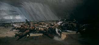 (Fig. 4) Harry Jackson. Stampede (1965). Oil on canvas. Gifts of The Coe Foundation. 29.65