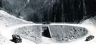 Corkscrew Bridge, Sylvan Pass, ca. 1920. F.J. Hiscock, photographer.