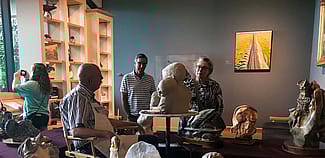 Artist-in-Residence Jeff Rudolph in the Whitney Western Art Museum.