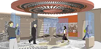 Design Drawing for the new Cody Firearm Museum's Story of the West interactive.