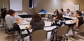 Interns met weekly with the Center's curatorial, education, administration, and museum services departments for in depth conversation about the Center's operation. Here, Dr. Jeremy Johnston talks about his role at the Center as Buffalo Bill Museum Curator and Papers of William F. Cody Editor.