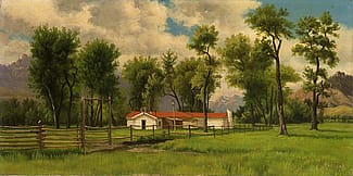 Henry Howard Bagg (1852-1928). Buffalo Bill's TE Ranch, ca. 1910. Southwest of Cody, Wyoming, along the South Fork of the Shoshone River. Museum purchase, Garlow Collection. 150.69