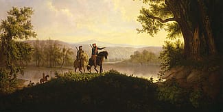 Thomas Mickell Burnham (1818-1866). "The Lewis and Clark Expedition," ca. 1850. Oil on canvas, 36.125 x 48.5 inches. Museum purchase. 21.78 (detail)