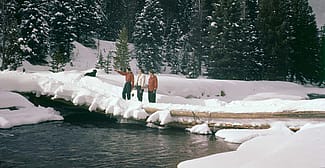 Jack Richard (1909-1992). Color photograph, ca. 1950. Sleeping Giant ski outing. MS 89 Jack Richard Photograph Collection. PN.89.114.21358.05