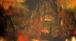 Paul Dyck (1917-2006). Dear Mr. Catlin... I Love You..., 1964. Oil on canvas, 43 x 79.25 inches framed. Gift of Dr. and Mrs. Dean Nichols. 7.73