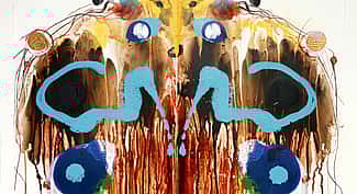 Neil "Tall Eagle" Parsons (b. 1938). Red Bull Mask, 2008. Acrylic on paper. Gift of the artist. 45.09