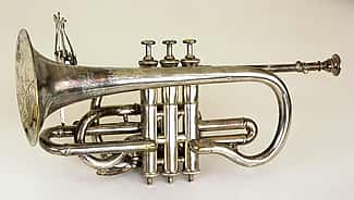 Cody Bell's cornet. Chicago Music Company, 1902. Gift in memory of William A. Bell and Leonard Cody Bell by Mrs. Frances Slattery Guilbert. 1.69.6106