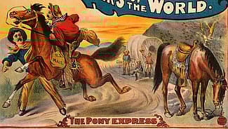 Buffalo Bill's Wild West poster featuring the Pony Express, ca. 1896. Museum Purchase. 1.69.5644 (detail)