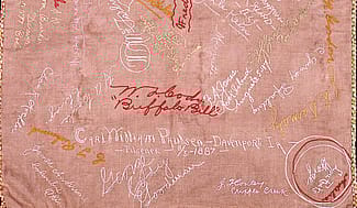 Pillow cover embroidered by Annie Oakley. 1.69.2120