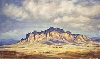 Olive Fell. Landscape. ca. 1950, oil on board. Gift of Paul Krogman and Claude Rauch in memory of Bill Cody. 1.93.1 (detail)