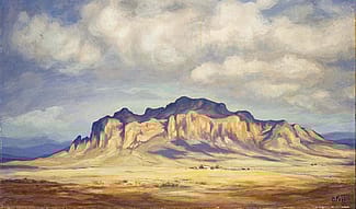 Olive Fell. Landscape. ca. 1950, oil on board. Gift of Paul Krogman and Claude Rauch in memory of Bill Cody. 1.93.1 (detail)