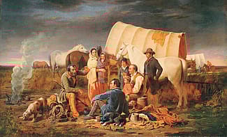 William Ranney (1813-1857). "The Prairie Burial," 1848. Gift of Mrs. J. Maxwell Moran. 3.97 (detail)