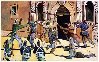 Thom Ross. "The Alamo," 2000. Acrylic on canvas. Mary Jester Allen Purchase Fund. 15.00