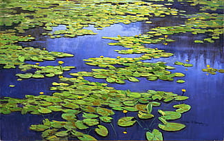 Mel Fillerup (1924 - 2010). "Yellowstone Lilies." Oil on canvas, 51.5 x 45 inches. William E. Weiss Purchase Award - 2005 Buffalo Bill Art Show. 6.05