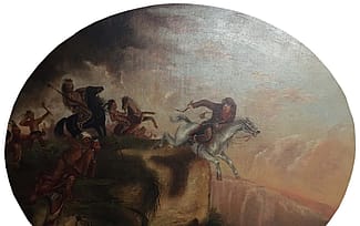 Unknown artist. McCullough's Leap, after 1852. Oil on canvas, 24.875 x 29.5 inches. Gift of Edgar William and Bernice Chrysler Garbisch. 10.77 (detail)
