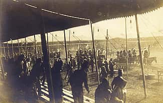 View from the grandstand of Buffalo Bill's Wild West, undated. MS 6 William F. Cody Collection. Gift of Dave Bouldry and Sadie Bouldry. P.69.1675
